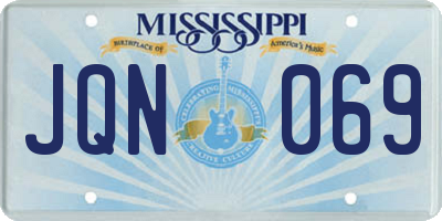 MS license plate JQN069