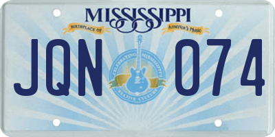 MS license plate JQN074