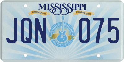 MS license plate JQN075
