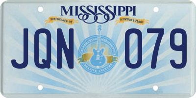 MS license plate JQN079