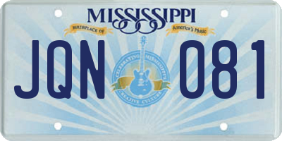 MS license plate JQN081