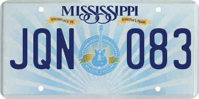 MS license plate JQN083
