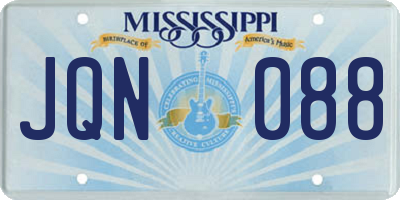 MS license plate JQN088
