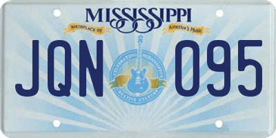 MS license plate JQN095
