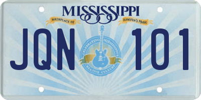 MS license plate JQN101