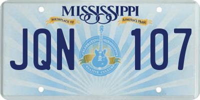 MS license plate JQN107