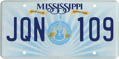 MS license plate JQN109