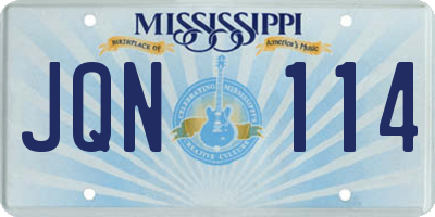 MS license plate JQN114