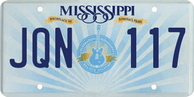 MS license plate JQN117