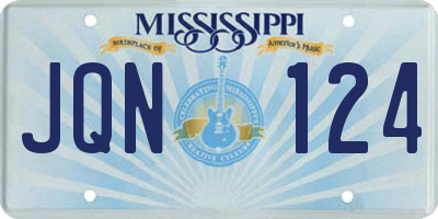 MS license plate JQN124