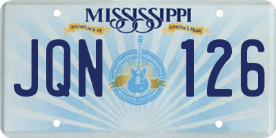 MS license plate JQN126