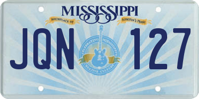 MS license plate JQN127