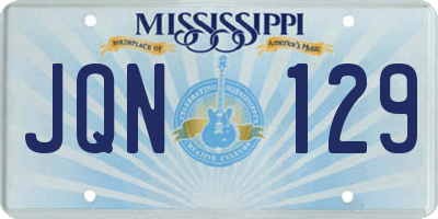 MS license plate JQN129