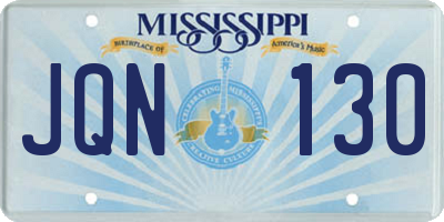 MS license plate JQN130