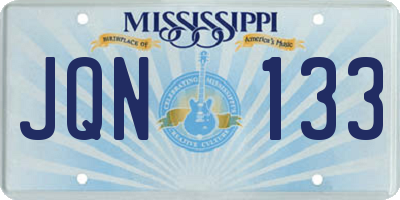 MS license plate JQN133