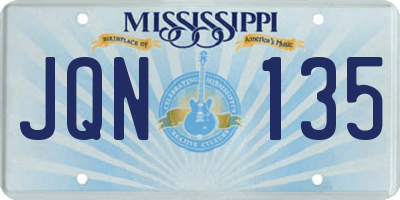 MS license plate JQN135