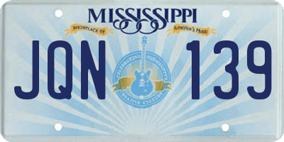 MS license plate JQN139