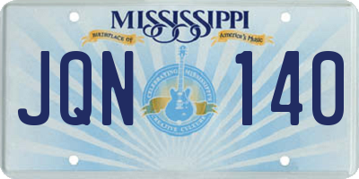 MS license plate JQN140