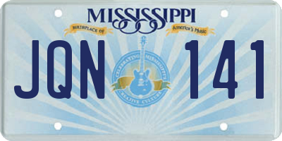 MS license plate JQN141