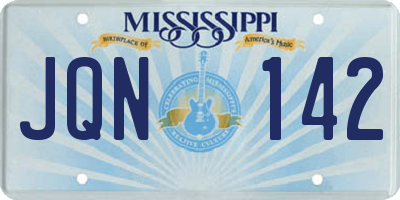 MS license plate JQN142