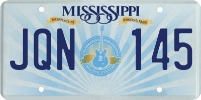 MS license plate JQN145