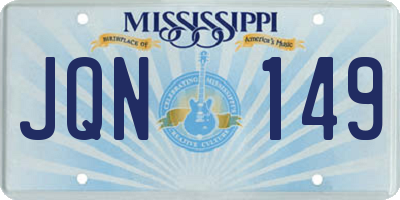 MS license plate JQN149