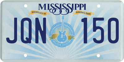 MS license plate JQN150