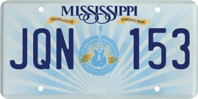 MS license plate JQN153