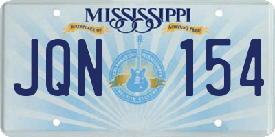 MS license plate JQN154