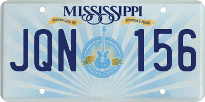 MS license plate JQN156