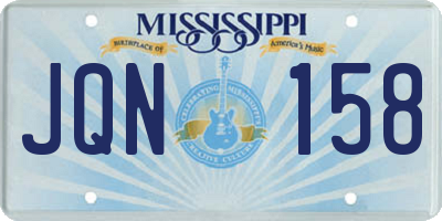 MS license plate JQN158