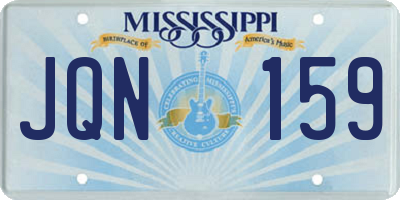MS license plate JQN159