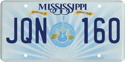 MS license plate JQN160