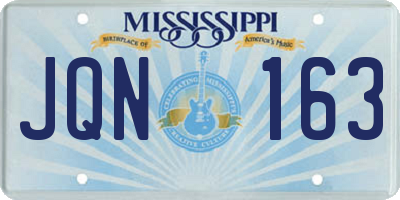MS license plate JQN163