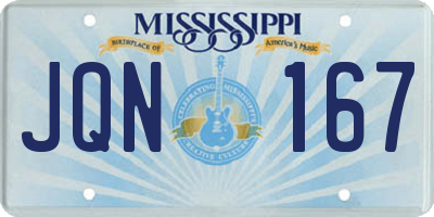 MS license plate JQN167