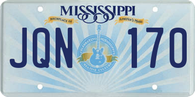 MS license plate JQN170