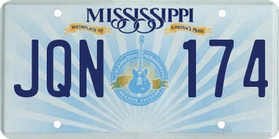 MS license plate JQN174