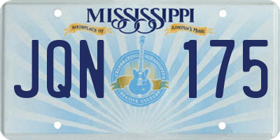 MS license plate JQN175