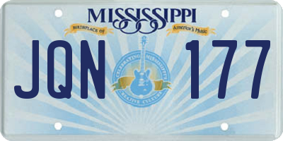 MS license plate JQN177