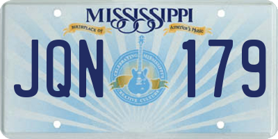 MS license plate JQN179