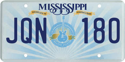 MS license plate JQN180