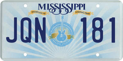 MS license plate JQN181