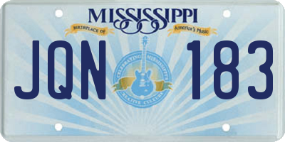 MS license plate JQN183