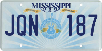 MS license plate JQN187
