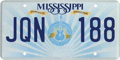 MS license plate JQN188