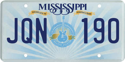 MS license plate JQN190