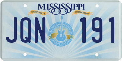 MS license plate JQN191