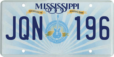 MS license plate JQN196
