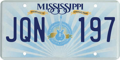 MS license plate JQN197