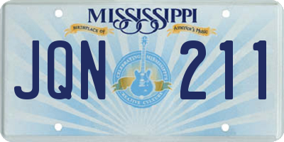 MS license plate JQN211